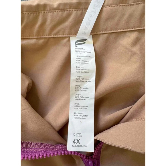 Fabletics Tan Utility Jumpsuit Sleeveless Zipper Pockets Belted Womens Size 4X - Picture 4 of 9